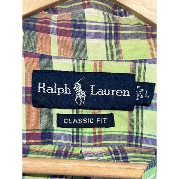 Ralph Lauren Shirt Mens Extra Large Classic Fit Plaid Oxford Long Sleeve Shirt - Picture 4 of 7